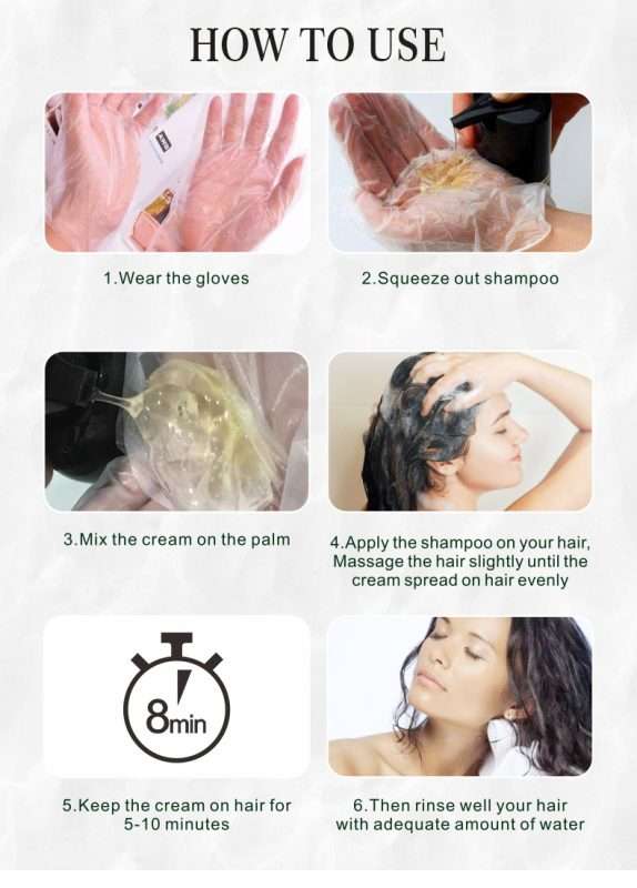 Mokeru 500ml Natural Organic Coconut Oil Essence Black Hair Dye Shampoo Covering Gray Hair Permanent Hair Color Dye Shampoo