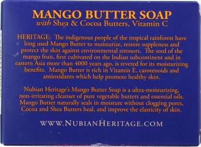NUBIAN HERITAGE: Bar Soap Mango Butter with Shea and Cocoa Butters and Vitamin C, 5 oz