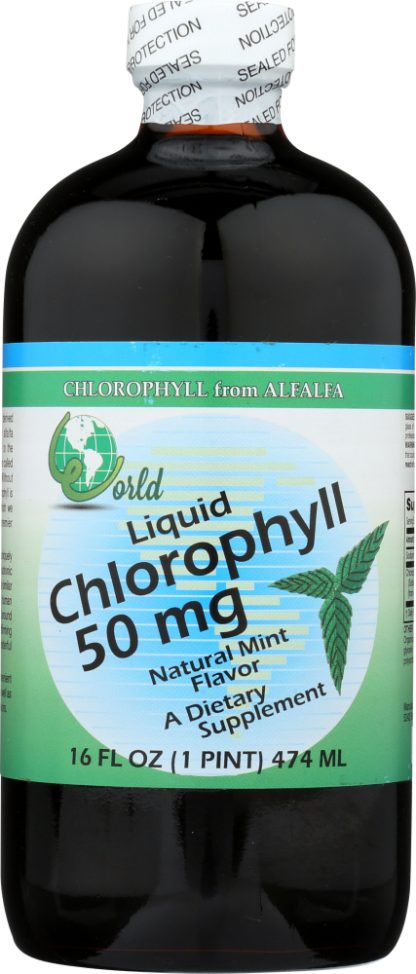 WORLD ORGANIC: Liquid Chlorophyll Mint 50 mg, 16 oz