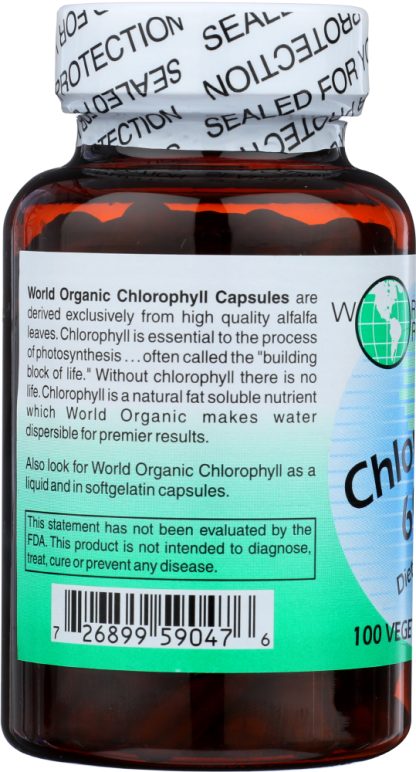 WORLD ORGANIC: Chlorophyll 60mg, 100 Capsules