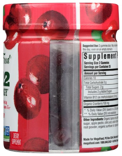 MEGAFOOD: B12 Energy Gummies Cranberry, 70 pc
