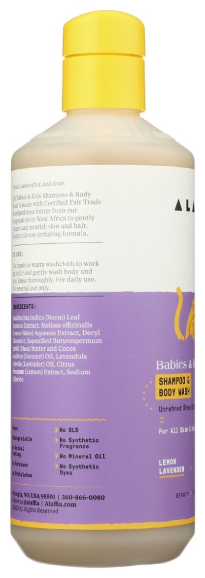 ALAFFIA: Kids Shampoo Body Wash Lemon Lavender, 16 FL OZ