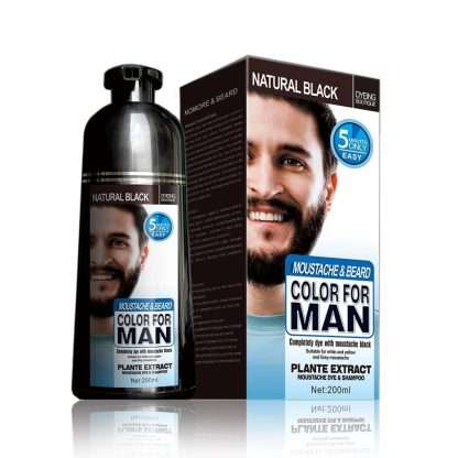 200ml Extract Fast Permanent Black Dye Grey Hair Shampoo Natural Black Beard Dye Shampoo For Men Hair Color Dye
