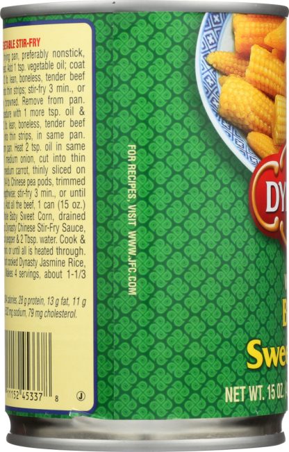 DYNASTY: Whole Baby Sweet Corn, 15 oz