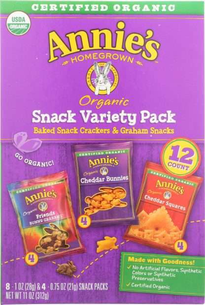 ANNIES HOMEGROWN: Organic Snack Variety Pack 12Ct, 11 oz