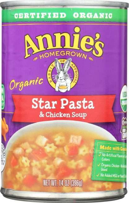 ANNIE'S HOMEGROWN: Organic Star Pasta & Chicken Soup, 14 oz