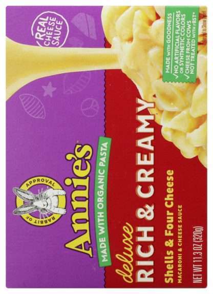 ANNIES HOMEGROWN: Deluxe Rich and Creamy Shells and Four Cheese Mac and Cheese, 11.3 oz