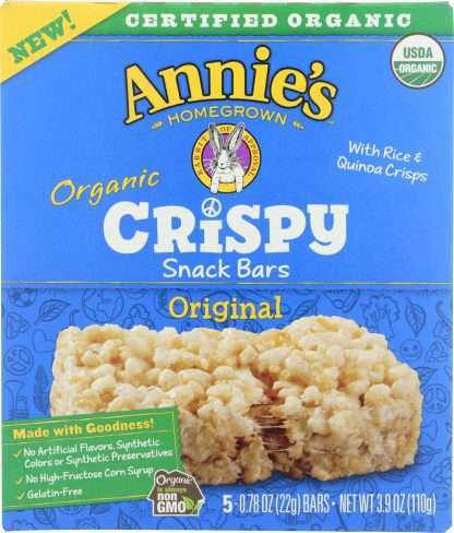 ANNIES HOMEGROWN: Organic Crispy Snack Bars Original, 3.9 oz