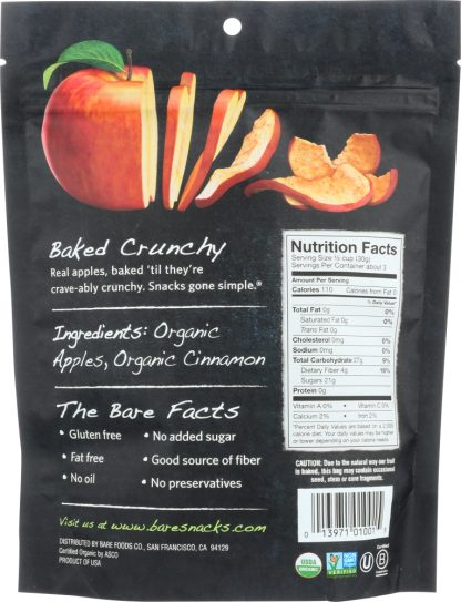BARE: Organic Crunchy Apple Chips Cinnamon, 3 oz