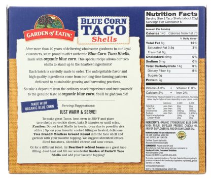 GARDEN OF EATIN: Blue Corn Taco Shells, 5.5 oz