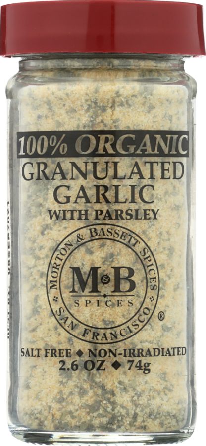 MORTON & BASSETT: Organic Granulated Garlic With Parsley, 2.6 oz