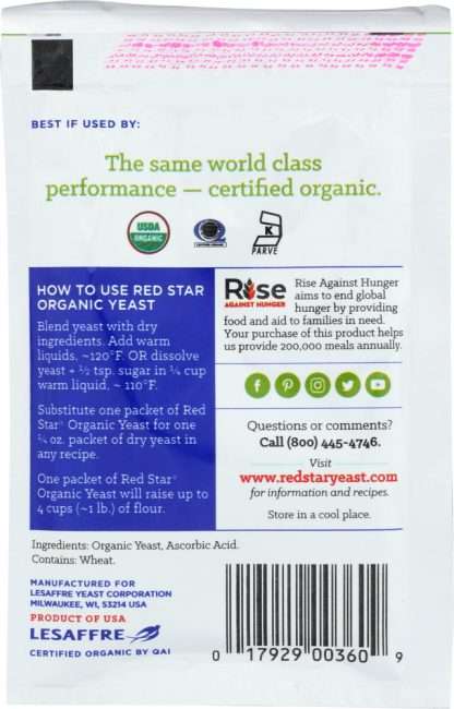 RED STAR: Yeast Organic, 0.32 OZ