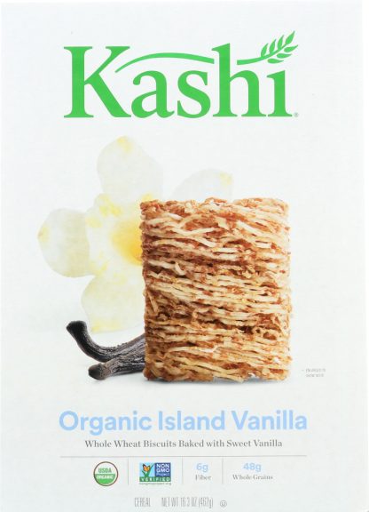 KASHI: Organic Whole Wheat Biscuit Cereal Island Vanilla, 16.3 oz