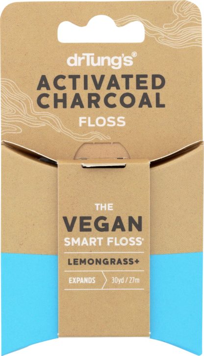 DR TUNGS: Floss Charcoal Activated Vegan, 30 yd