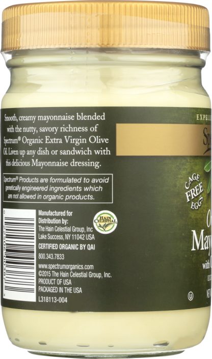 SPECTRUM NATURALS: Organic Mayonnaise with Olive Oil, 12 oz