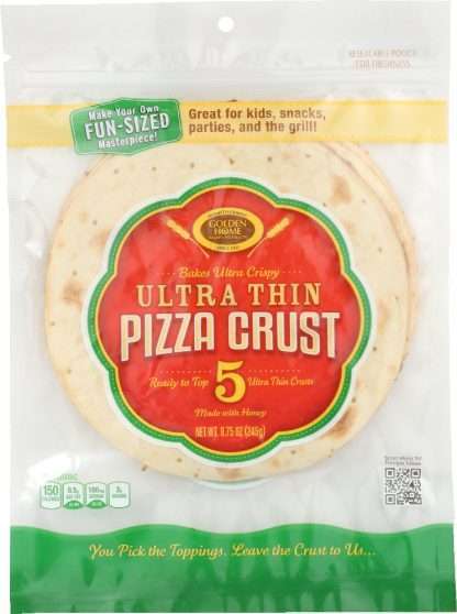 GOLDEN HOME: Ultra Crispy and Ultra Thin Pizza Crust 7-Inch, 8.75 oz