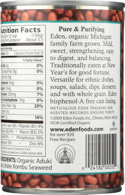 Eden Foods Organic Aduki Beans, 15 Oz