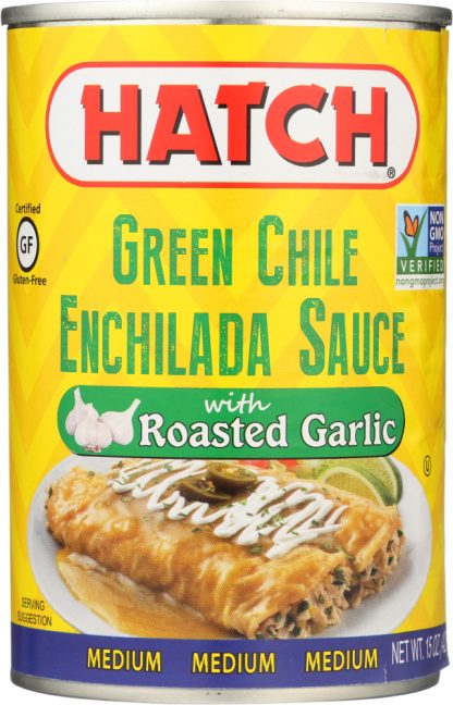 HATCH: Green Chile Enchilada Sauce with Roasted Garlic, 14 oz