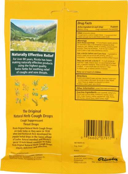 RICOLA: Natural Herb Throat Drop Original Natural Herb, 21 pc