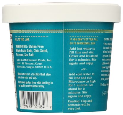 BOBS RED MILL: Gluten Free Oatmeal Cup Classic, 1.81 oz
