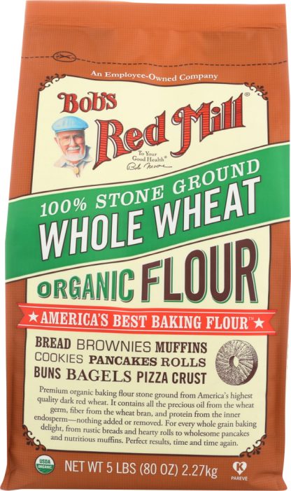 BOB'S RED MILL: 100% Stone Ground Whole Wheat Organic Flour, 5 lb