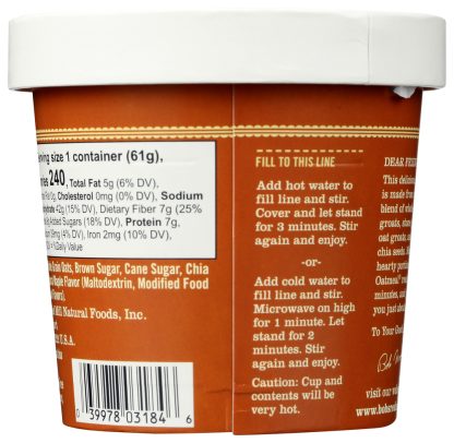 BOBS RED MILL: Gluten Free Oatmeal Cup Brown Sugar Maple, 2.15 oz