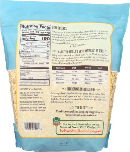 BOBS RED MILL: Extra Thick Rolled Oats, 32 oz