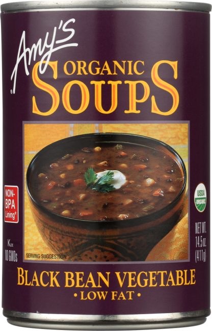 AMY'S: Organic Soup Low Fat Black Bean Vegetable, 14.5 oz