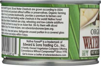 NATIVE FOREST: Organic Sliced Water Chestnuts, 8 oz