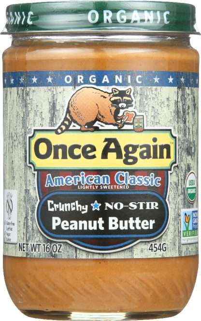 ONCE AGAIN: Organic American Classic Crunchy Peanut Butter, 16 Oz
