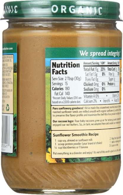 ONCE AGAIN: Organic Sunflower Seed Butter Unsweetened & Salt Free, 16 oz