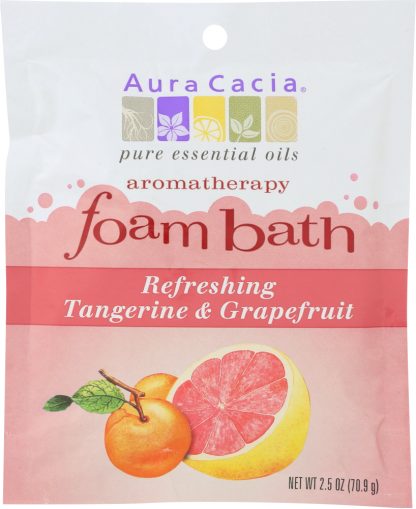 AURA CACIA: Bath Foam Tangerine Grapefruit Red, 2.5 oz