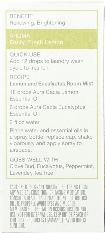 AURA CACIA: Lemon Essential Oil Boxed, 0.5 oz