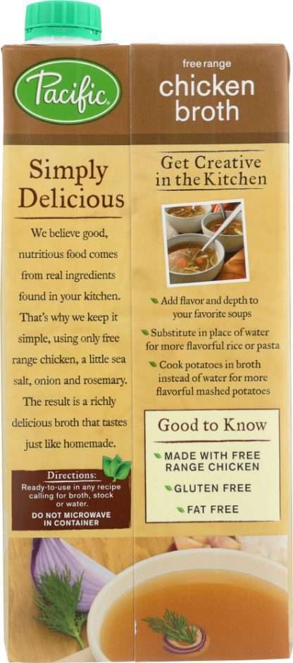 PACIFIC FOODS: Chicken Broth Free Range, 32 oz