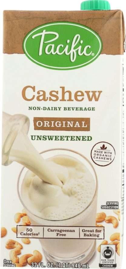 PACIFIC FOODS: Non Dairy Cashew Unsweetened Original Beverage, 32 oz