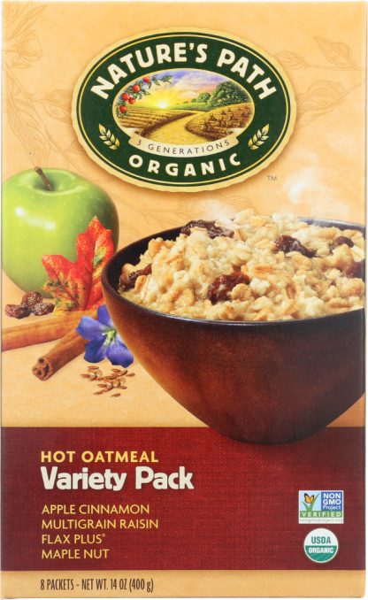 NATURE'S PATH: Organic Instant Hot Oatmeal Variety Pack 8 Count, 14 oz