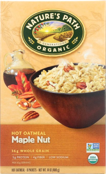 NATURE'S PATH: Organic Instant Hot Oatmeal Maple Nut 8 Packets, 14 oz