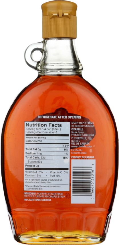 SHADY MAPLE FARMS: Organic Grade A Dark Amber Maple Syrup, 16.9 Oz