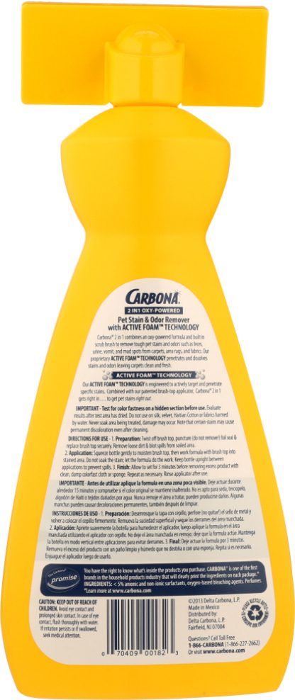 CARBONA: 2-in-1 Oxy-Powered Pet Stain & Odor Remover, 22 FL OZ