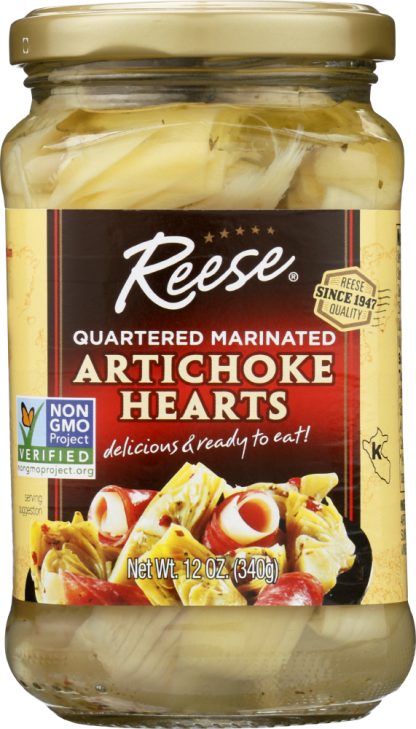 REESE: Quartered Marinated Artichoke Hearts, 12 Oz