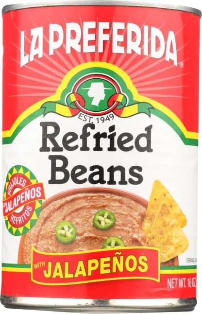 LA PREFERIDA: Refried Bean With Jalapenos, 16 oz