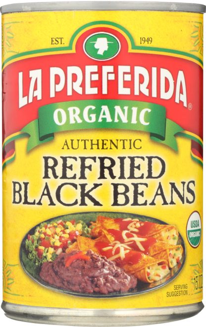 LA PREFERIDA: Organic Authentic Refried Black Beans, 15 oz