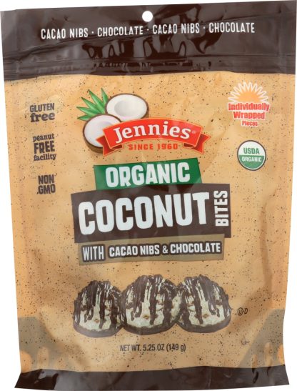JENNIES: Organic Coconut Bites With Cacao Nibs, 5.25 oz