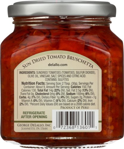 DELALLO: Sun Dried Tomato Bruschetta, 10 oz