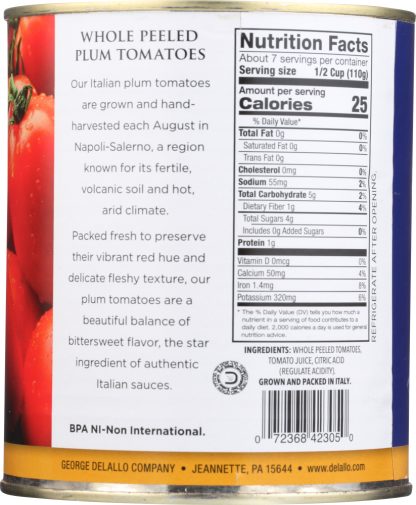 DELALLO: Tomato Peeled, 28 oz