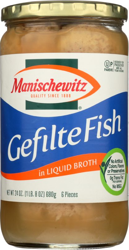 MANISCHEWITZ: Gefilte Fish in Liquid Broth, 24 Oz