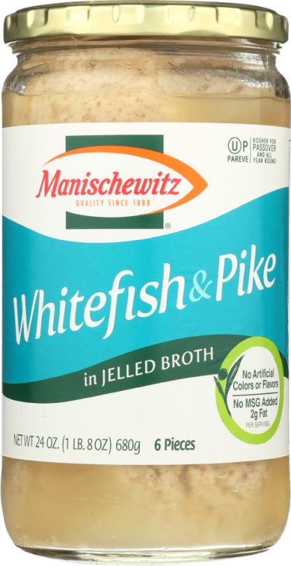 MANISCHEWITZ: Whitefish & Pike in Jelled Broth, 24 Oz