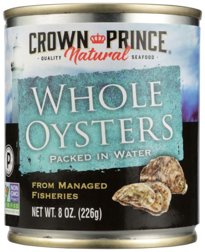 CROWN PRINCE: Whole Oysters in Water, 8 oz