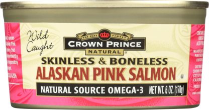 CROWN PRINCE: Natural Skinless & Boneless Pacific Pink Salmon, 6 oz