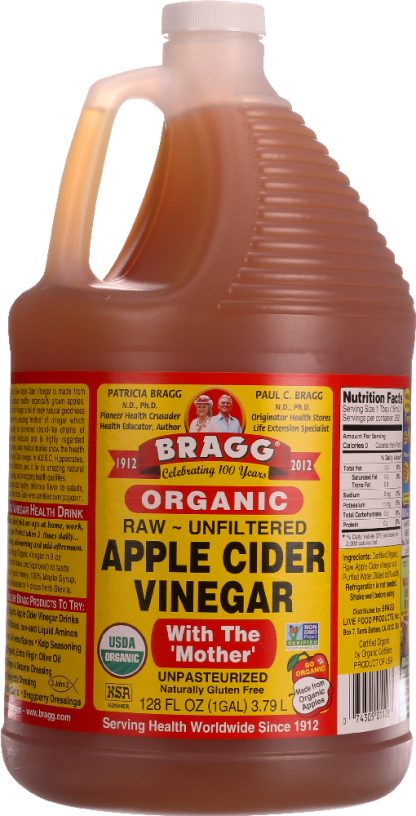BRAGG: Organic Apple Cider Vinegar Raw Unfiltered, 1 gallon